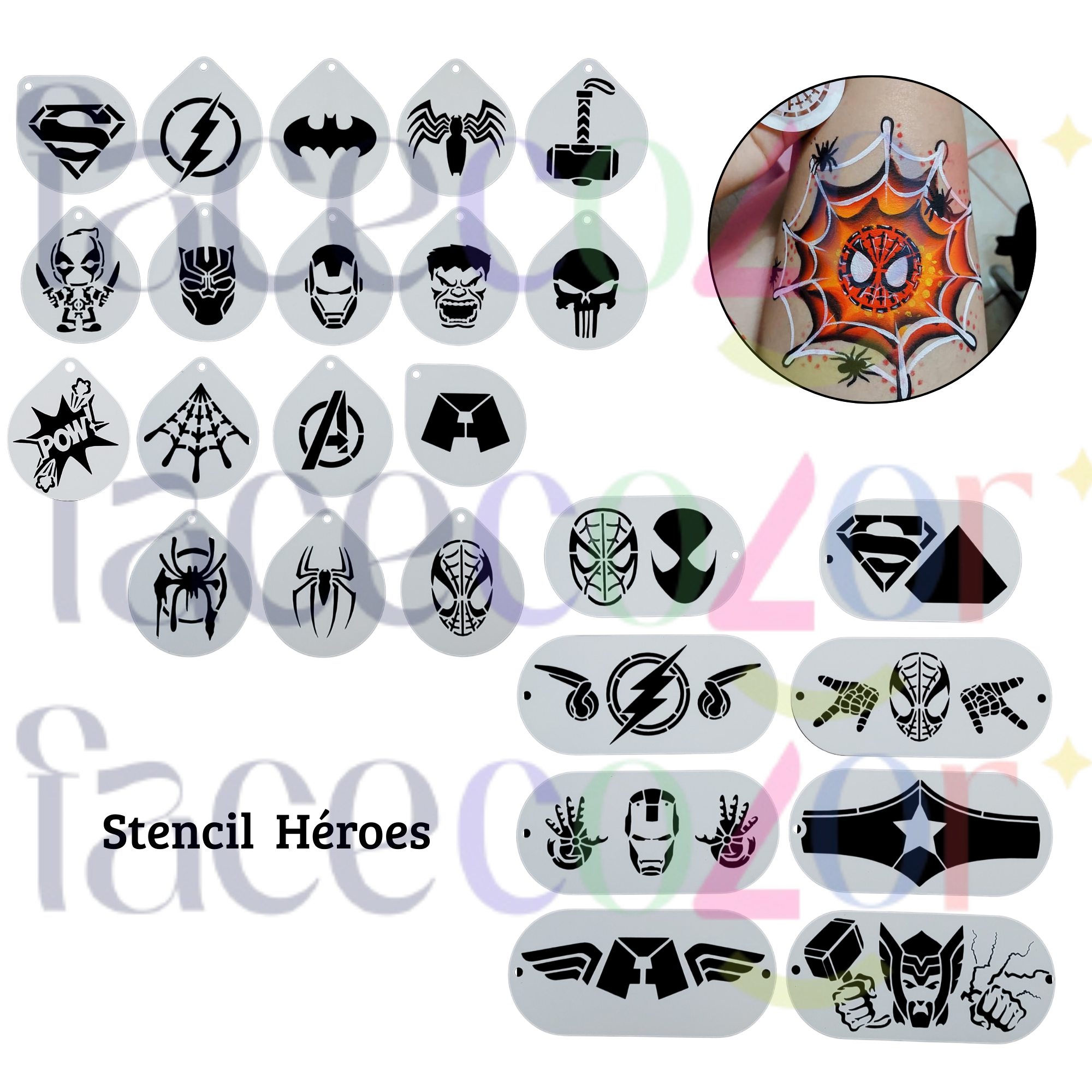 Stencil Héroes (venta por individual)