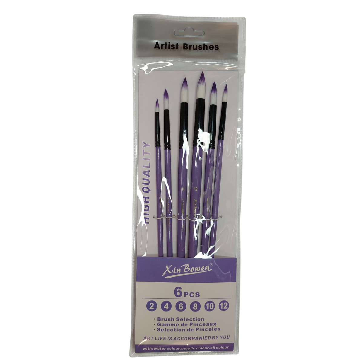 Set Pinceles Morado Filbert o Redondo