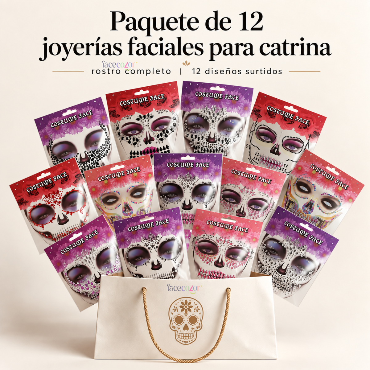 Joyería Adhesiva para Catrina- Set 12 Piezas