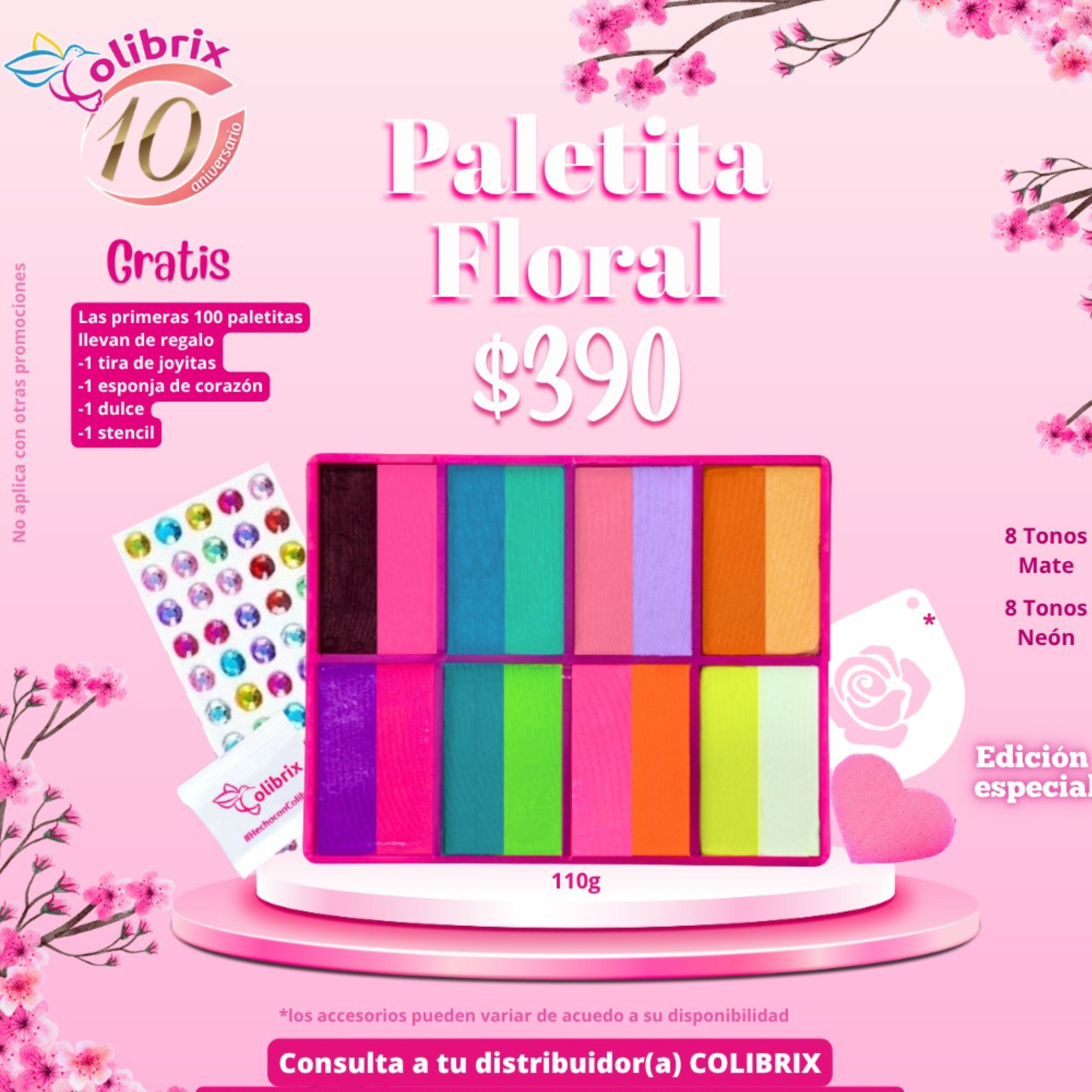 Mini Paletita Floral Colibrix 🌸🌷