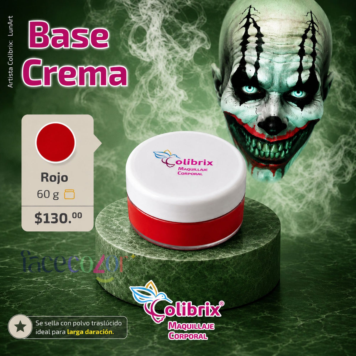 Base Crema Colibrix 60 g | Blanco, Negro y Rojo