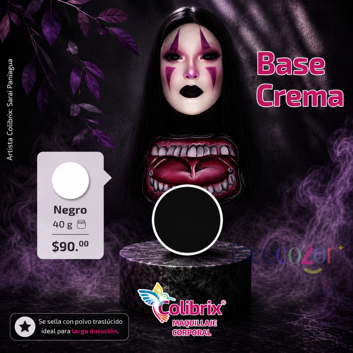 Base Crema Colibrix 40 g | Blanco, Negro y Rojo