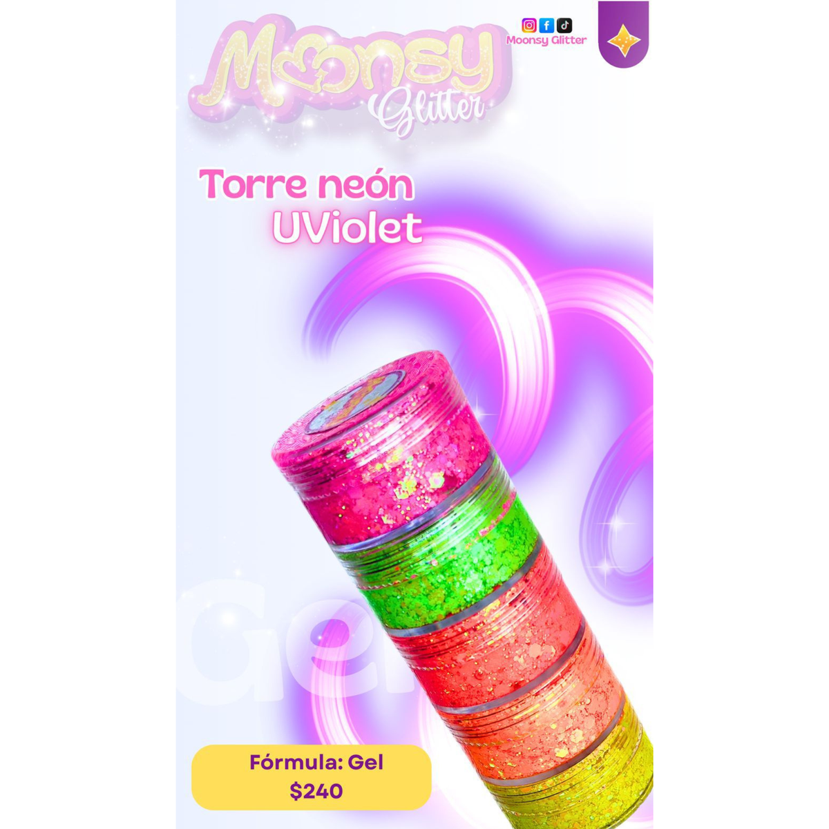 Torre UViolet Moonsy Glitter (Base Gel)