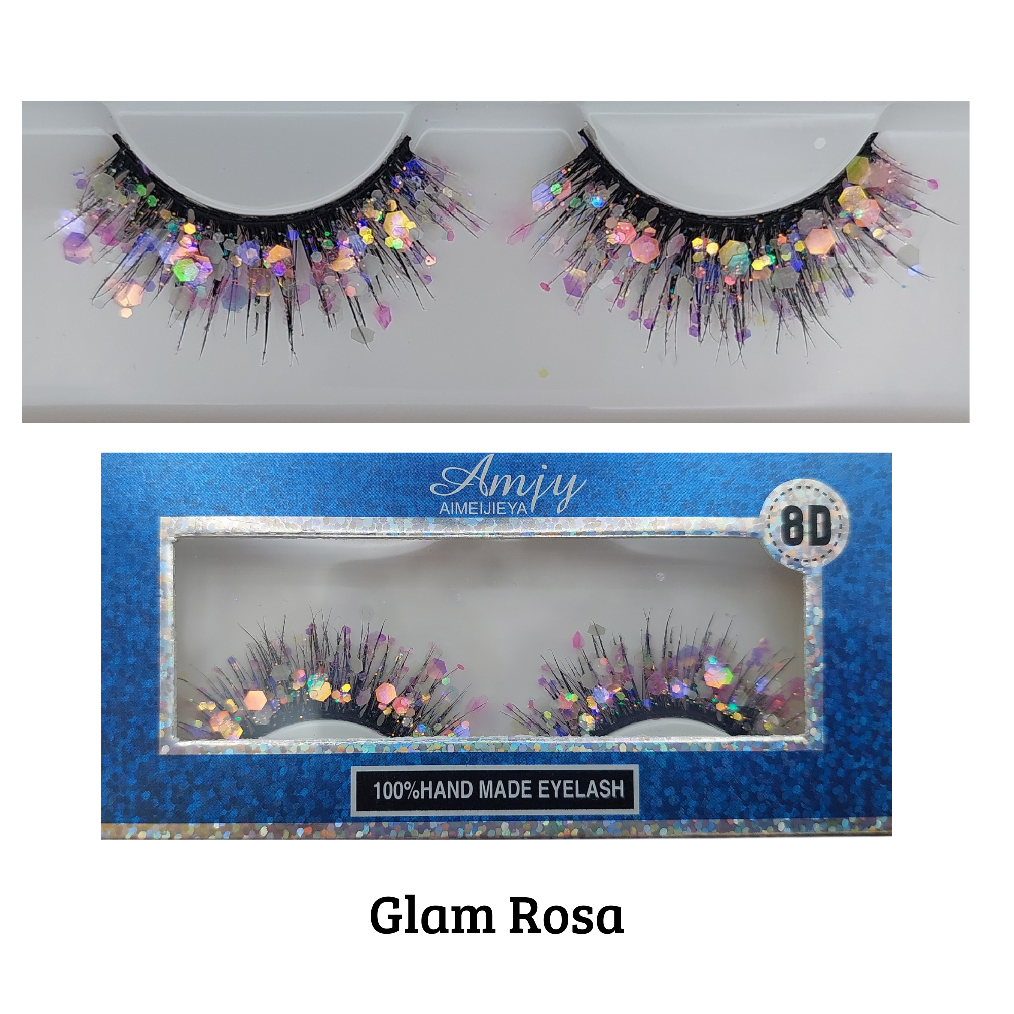 Pestaña Postiza con Glitter 3D