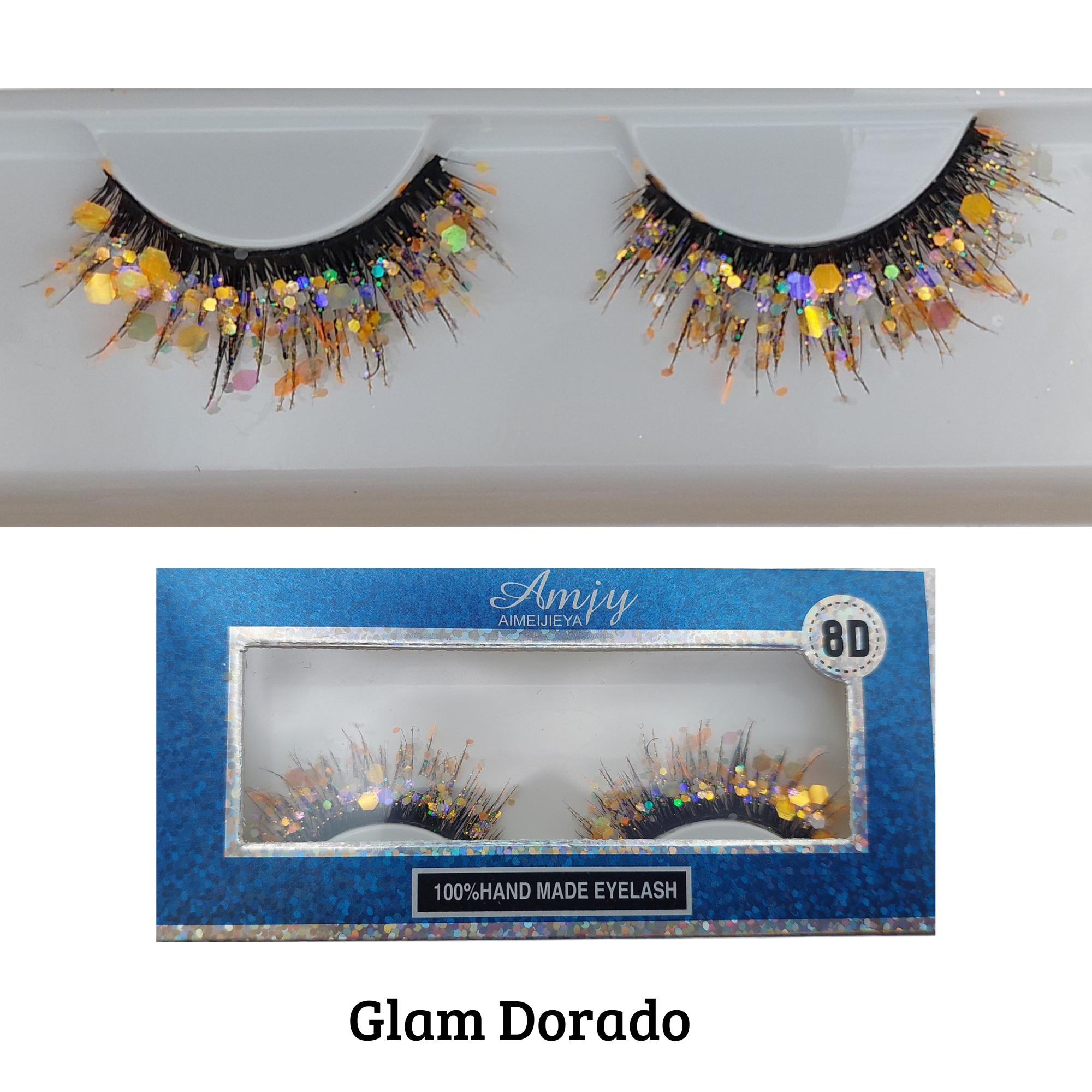 Pestaña Postiza con Glitter 3D