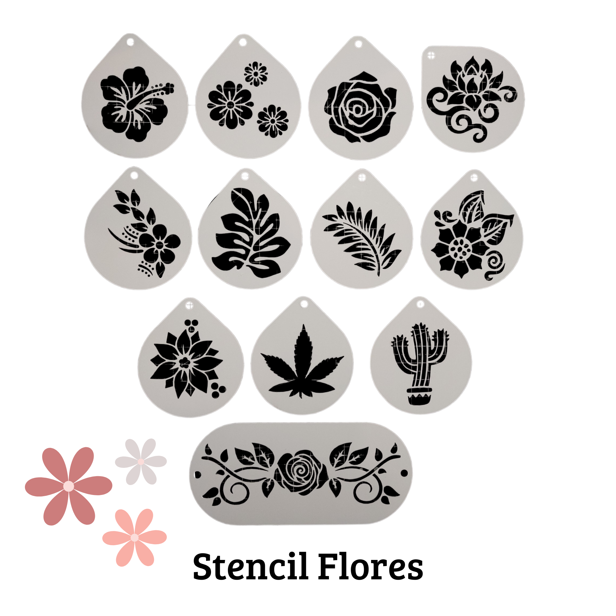 Stencil Flores (venta por individual)