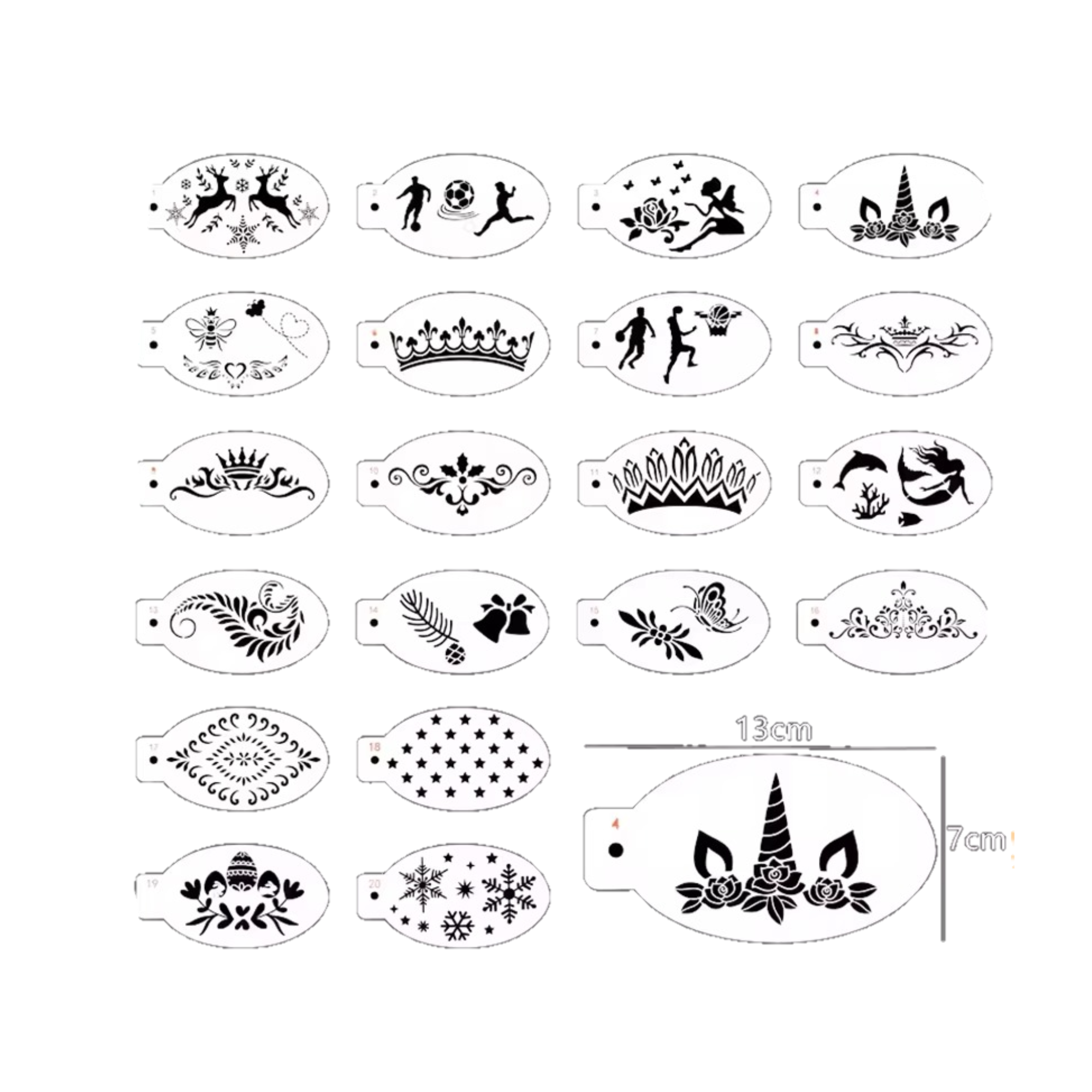 Fantasy Mix - Stencil Pintacaritas (Set de 20)