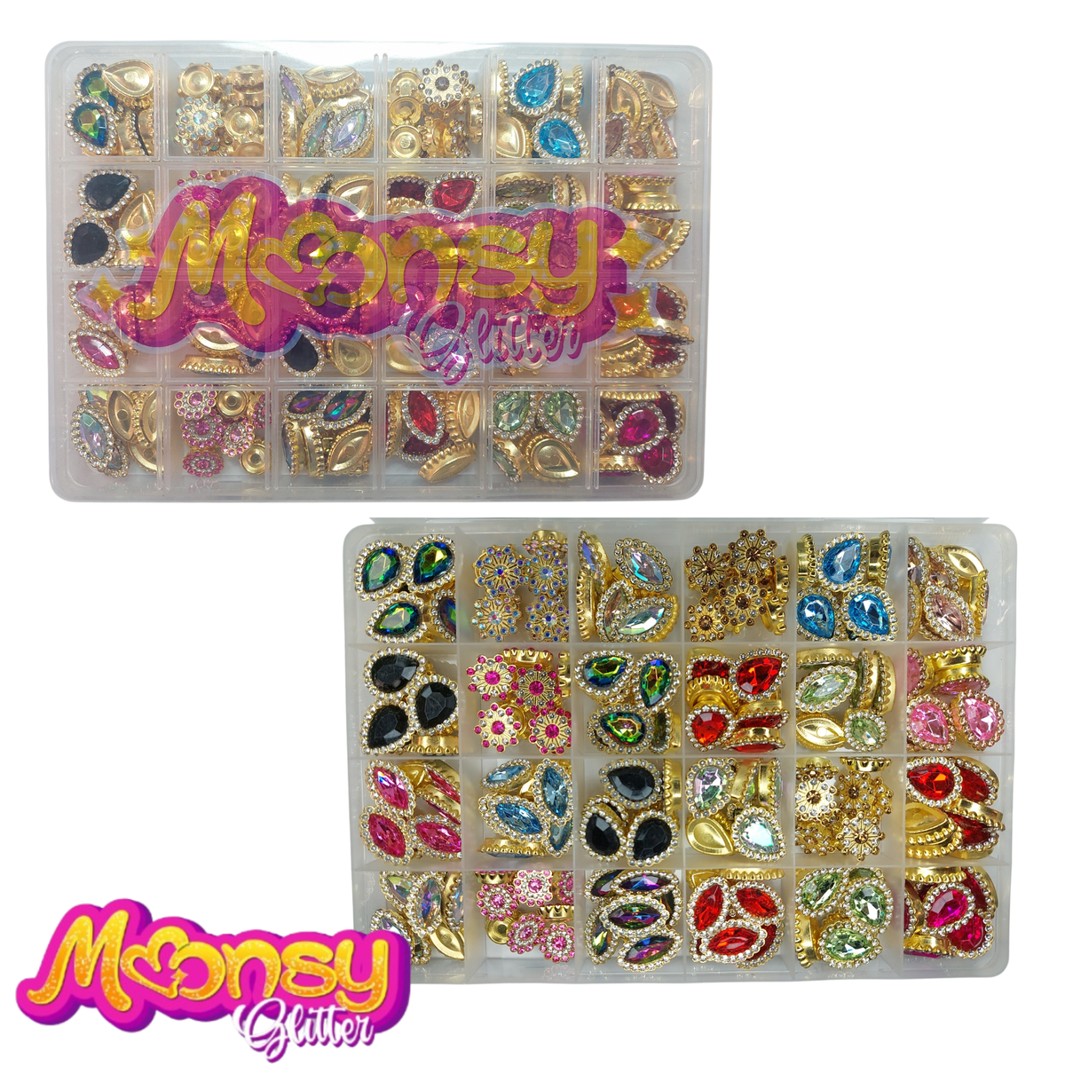 Caja Pedrería Moonsy Glitter (varios tamaños)