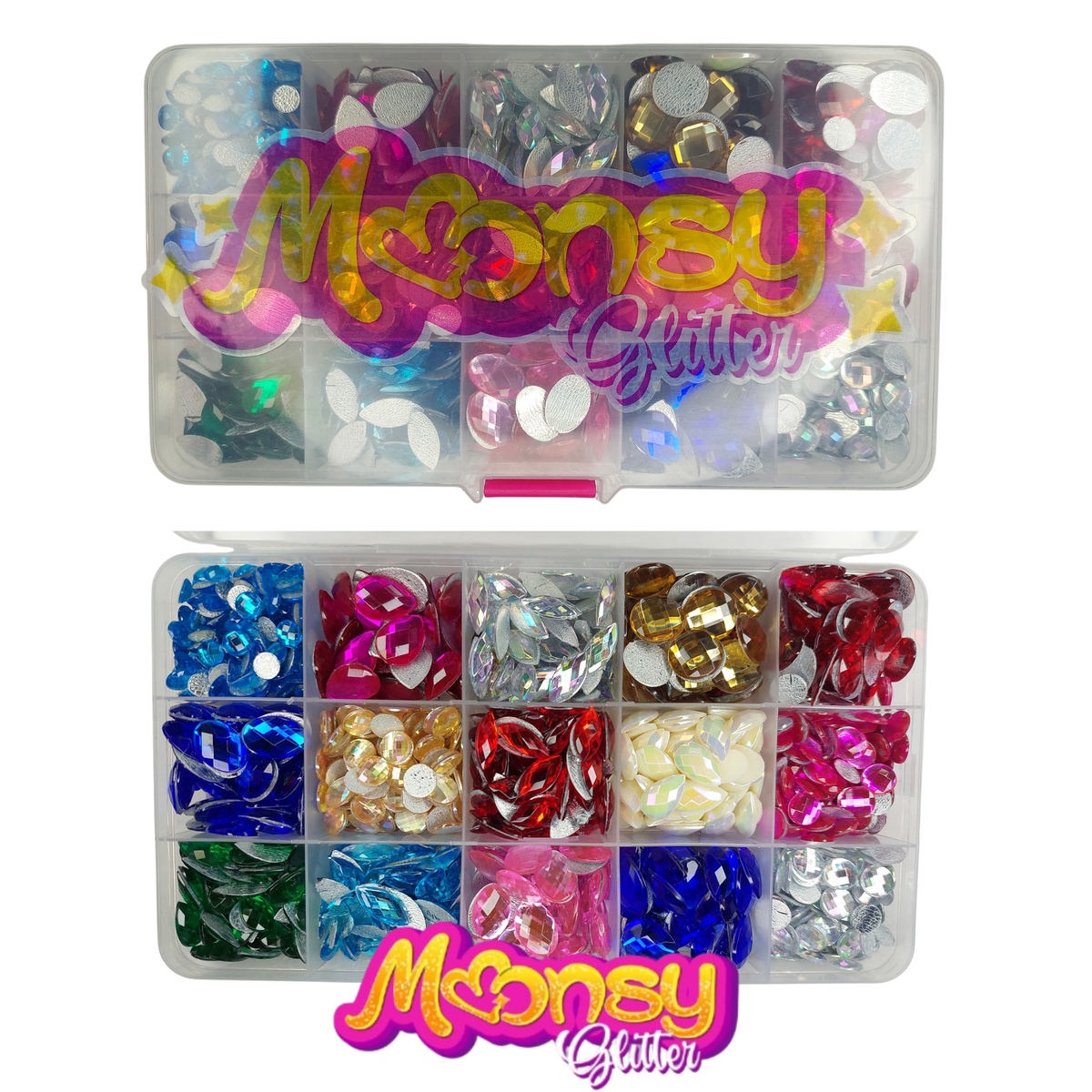 Caja Pedrería Moonsy Glitter (varios tamaños)