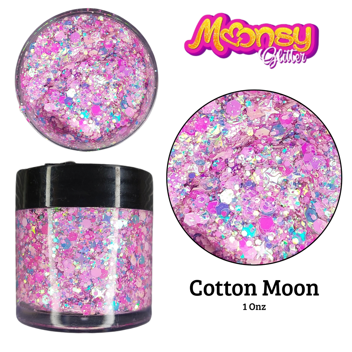 Variedad Onza Moonsy Glitter - Base Gel (venta por invdividual)