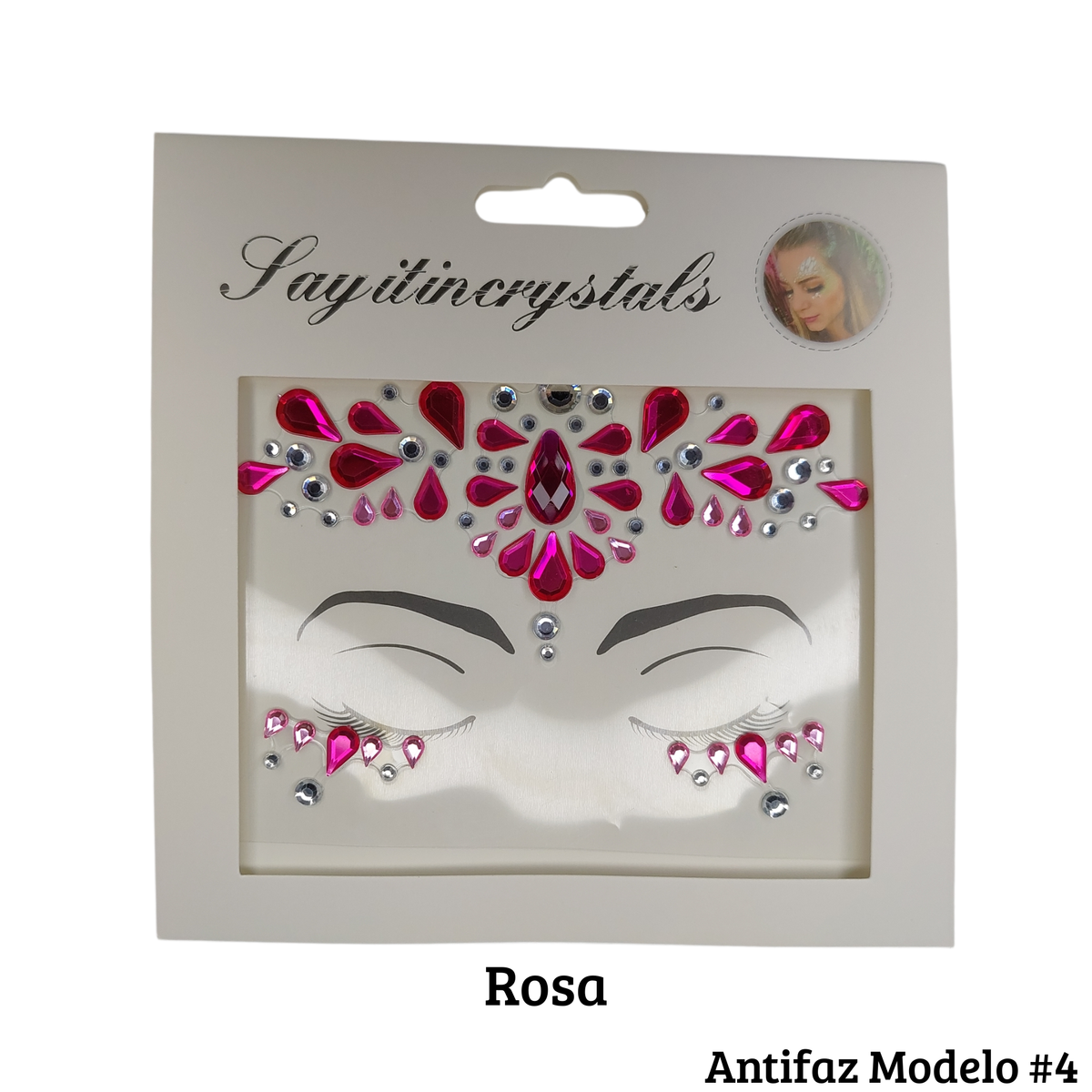 Pedrería Antifaz Modelo #4 - Variedad de colores (venta por planilla)