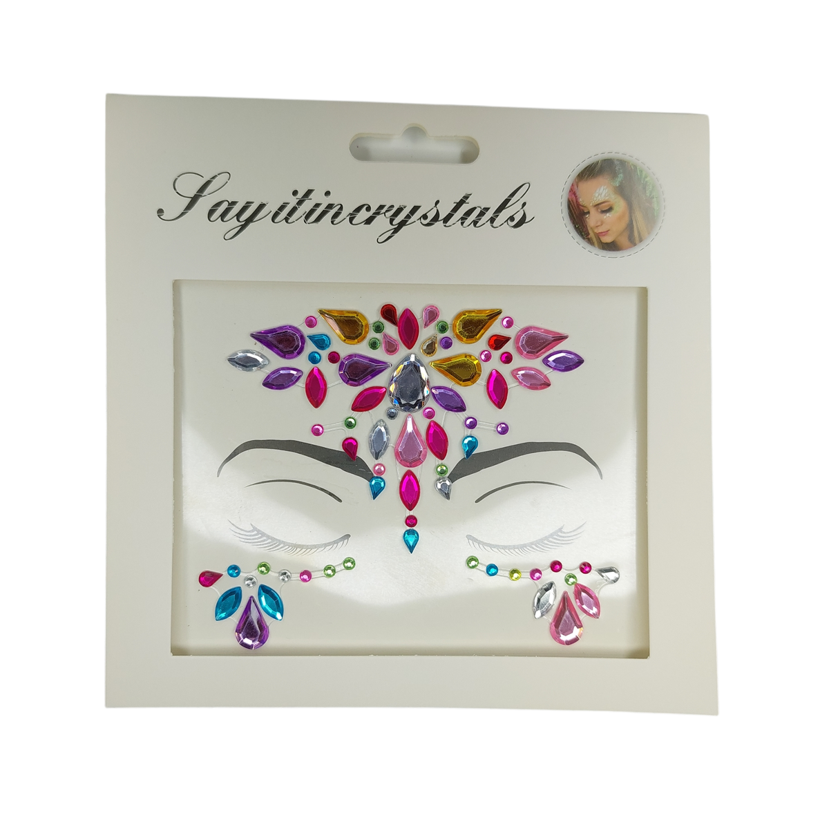 Pedrería Antifaz Modelo #3 - Variedad de colores (venta por planilla)