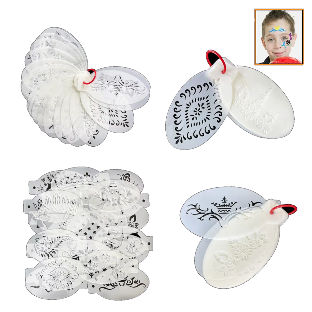 Fantasy Mix - Stencil Pintacaritas (Set de 20)