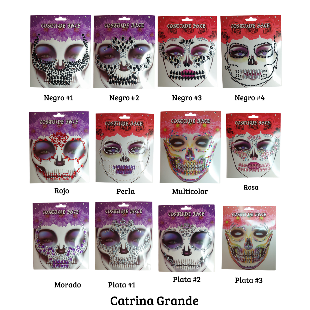 Pedrería Catrina Grande - Variedad de colores (venta por planilla)