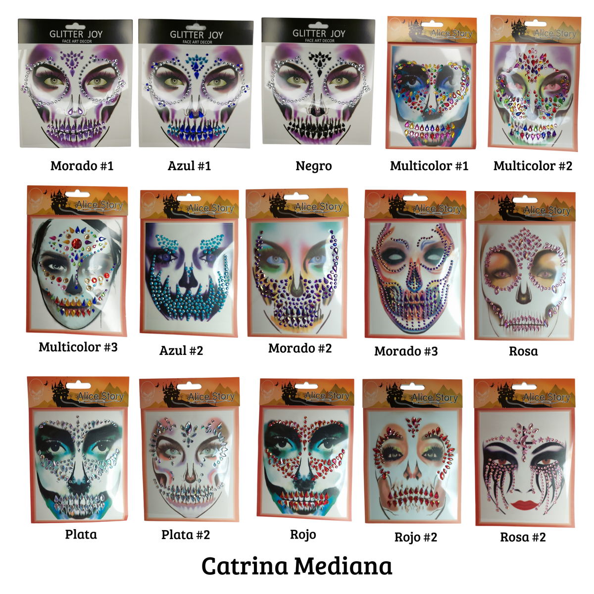 Antifaz Catrina Mediana - Variedad de colores (venta individual)