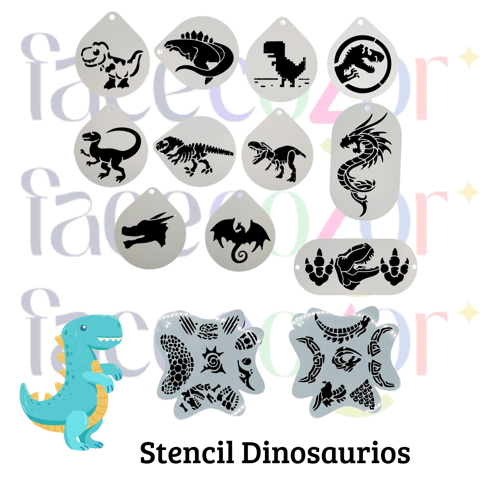 Stencil Dinosaurios y Dragones (venta por individual)