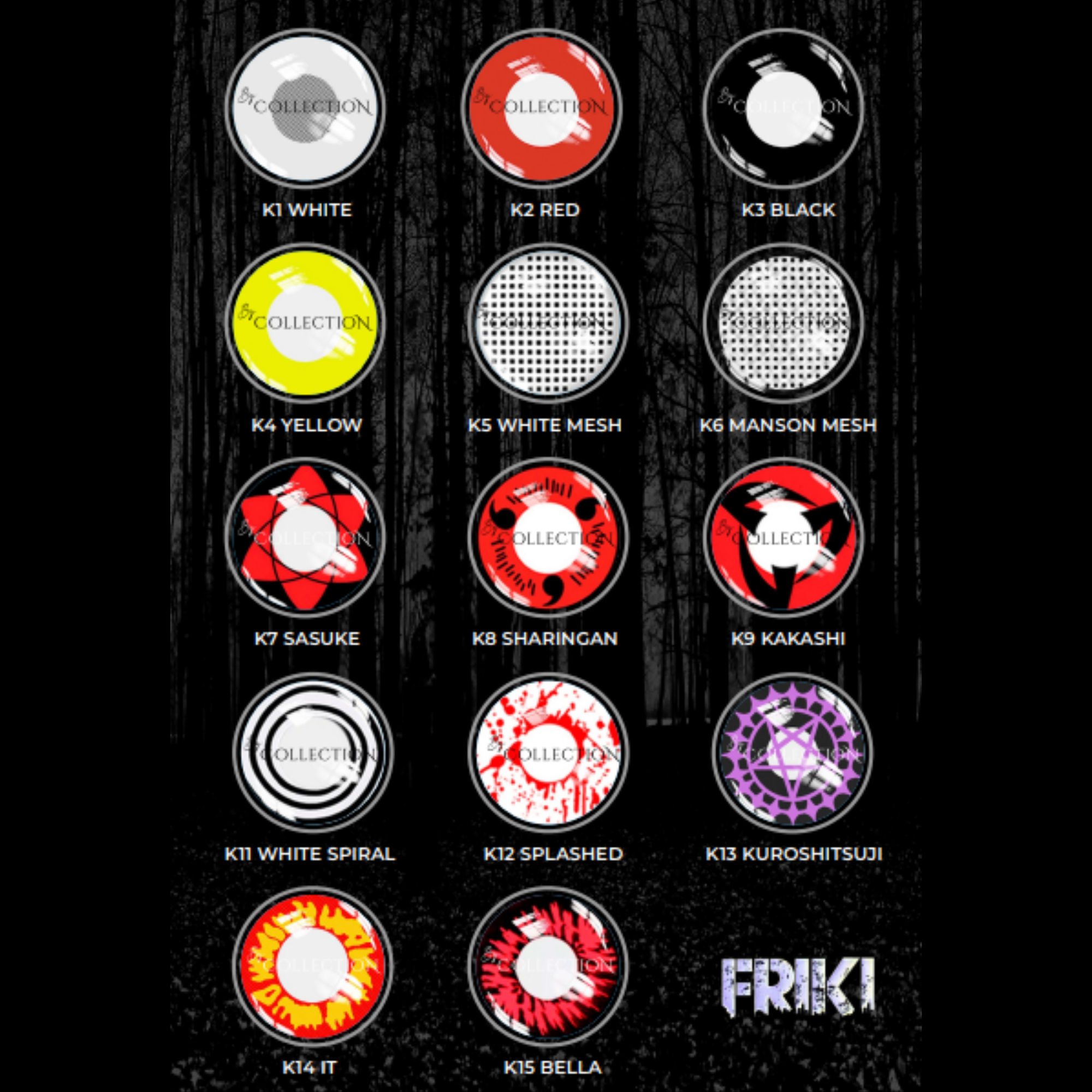 Pupilentes Friki by collection (venta por individual)