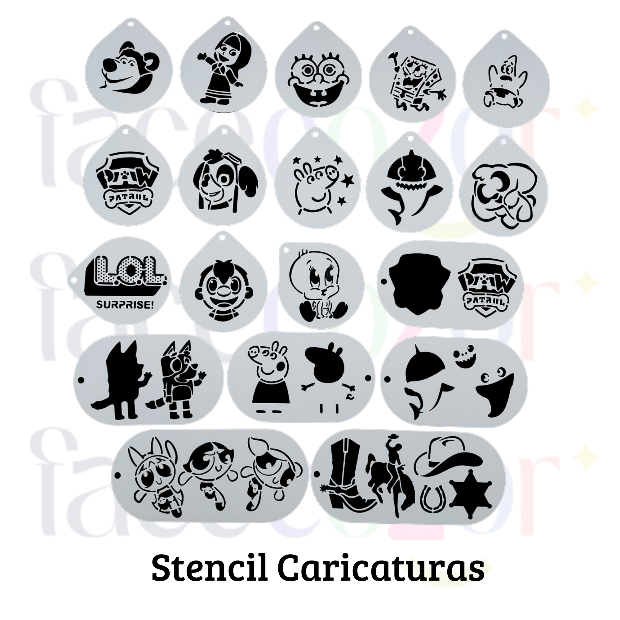 Stencil Caricaturas (venta por individual)