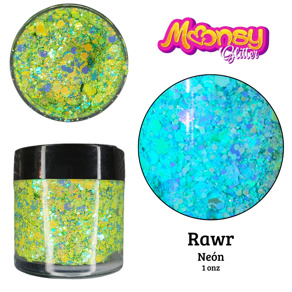 Variedad Onza Moonsy Glitter - Base Gel (venta por invdividual)