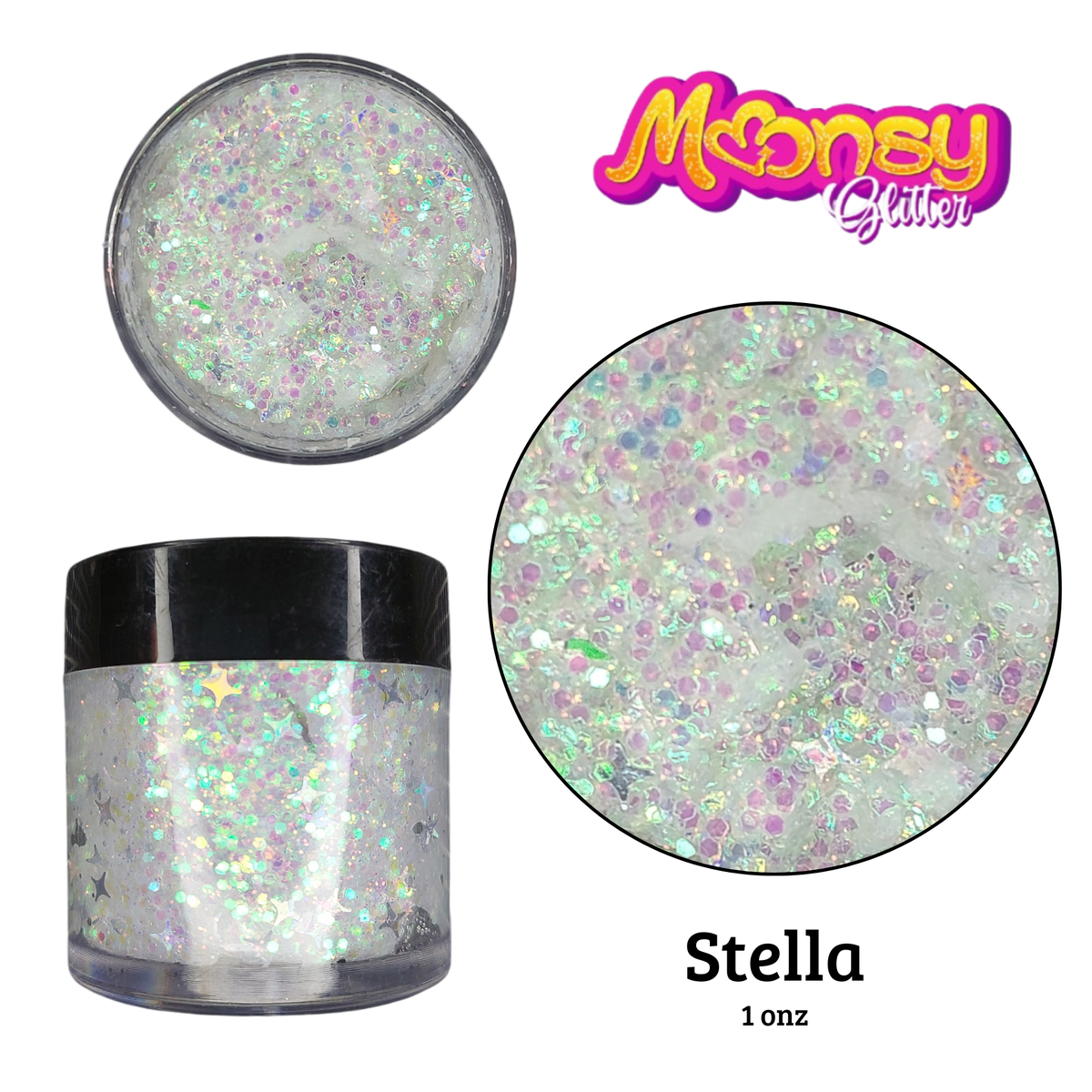 Variedad Onza Moonsy Glitter - Base Gel (venta por invdividual)