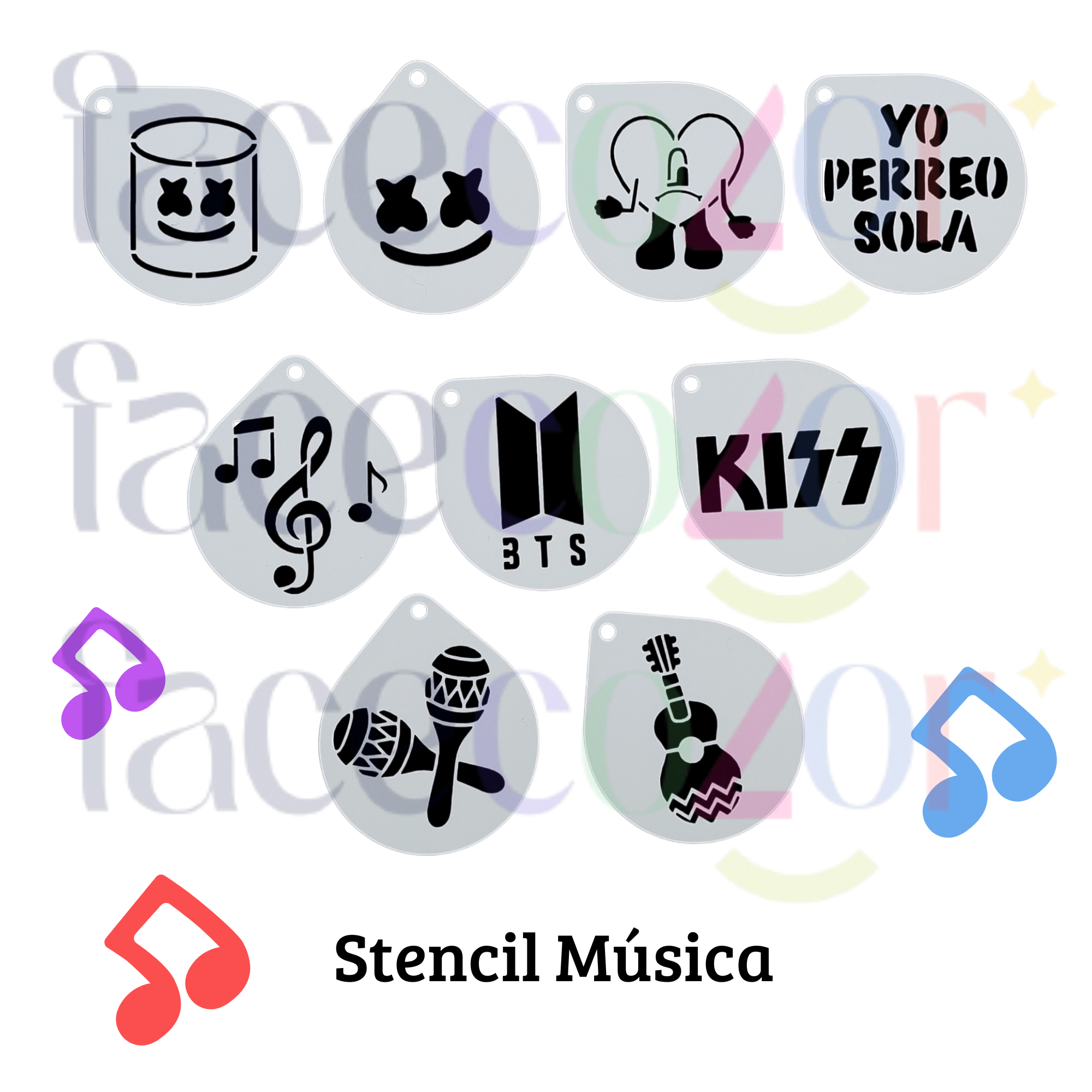 Stencil Música (venta por individual)